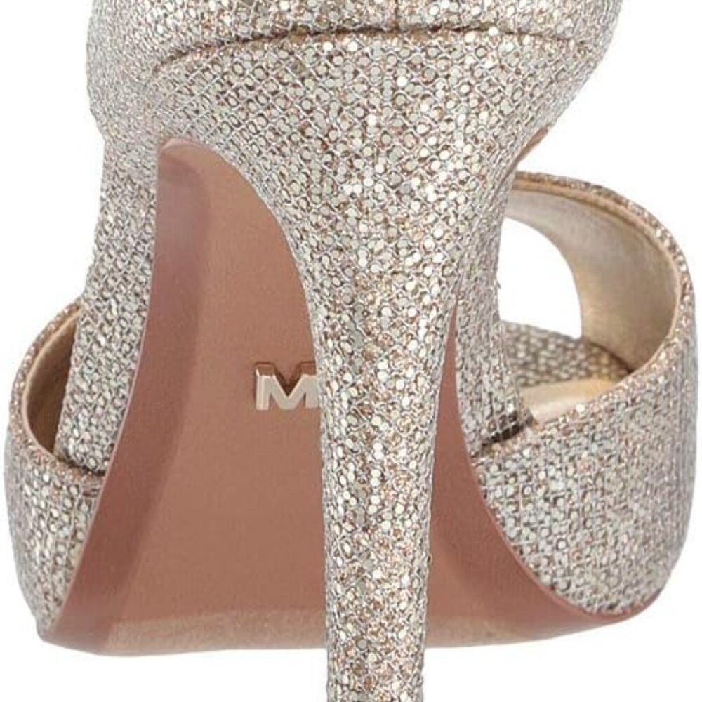 Michael Michael Kors Cambria Sandal Silver/Sand Glitter Mesh 6 M - Picture 3 of 6